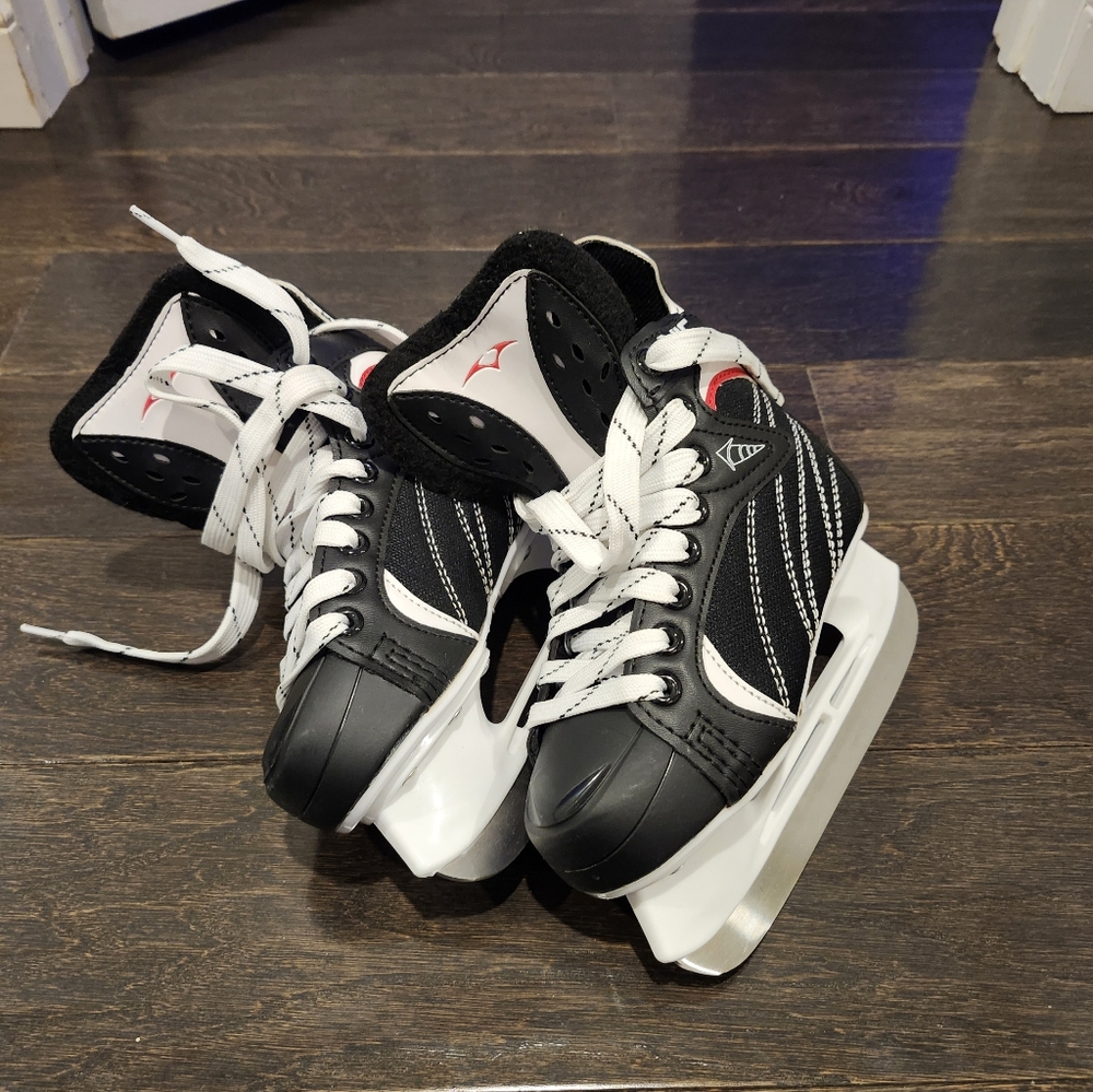 Kids Black and White Ice Skates
